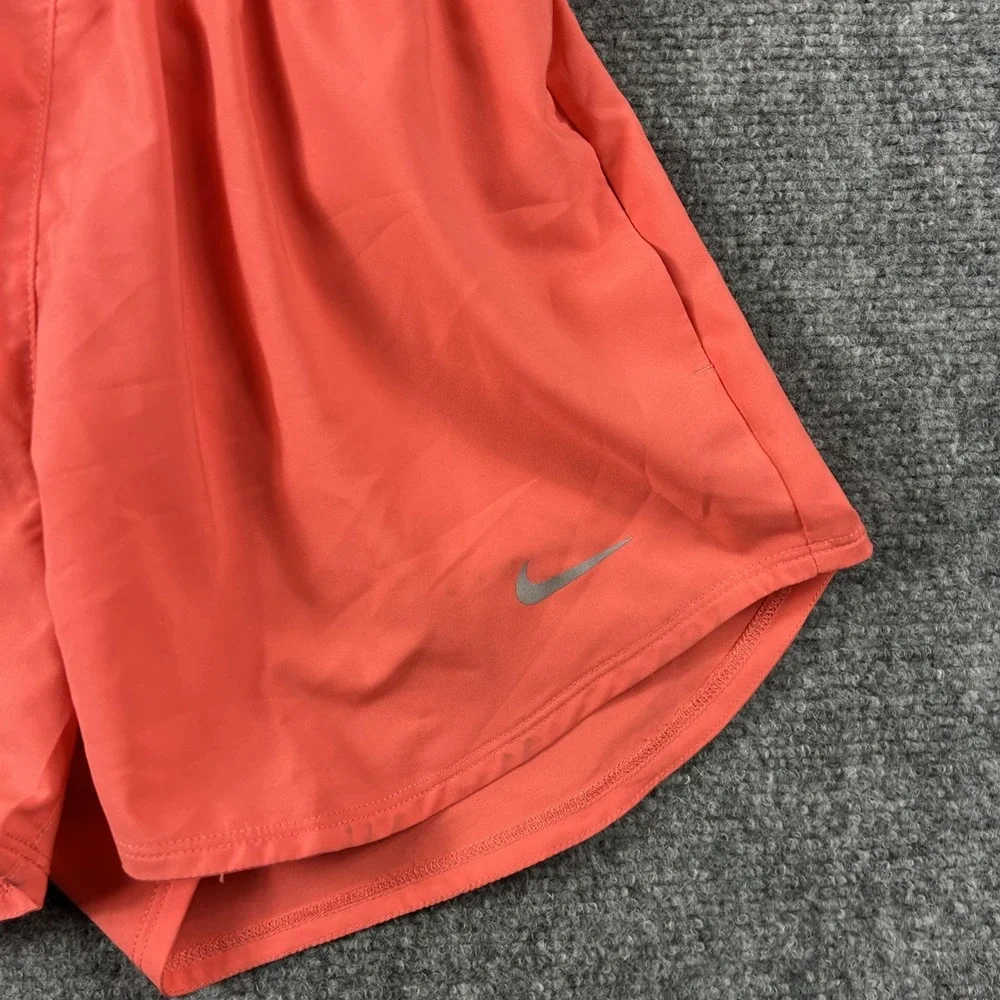 Nike Dri-FIT Running Shorts Womens XS Orange High Waist 3 Inseam‎ Lined Athletic